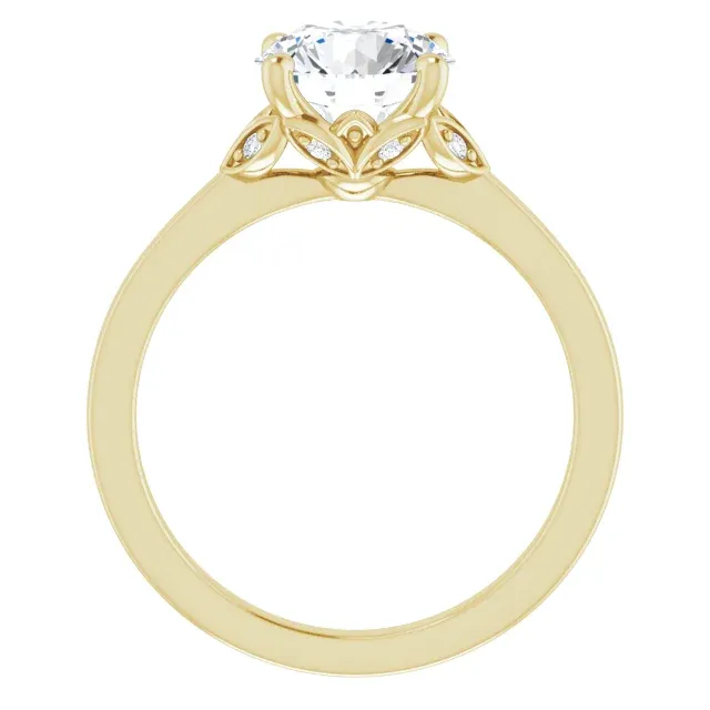 Yellow Gold Flower Shaped Engagement Ring jewelry store near me