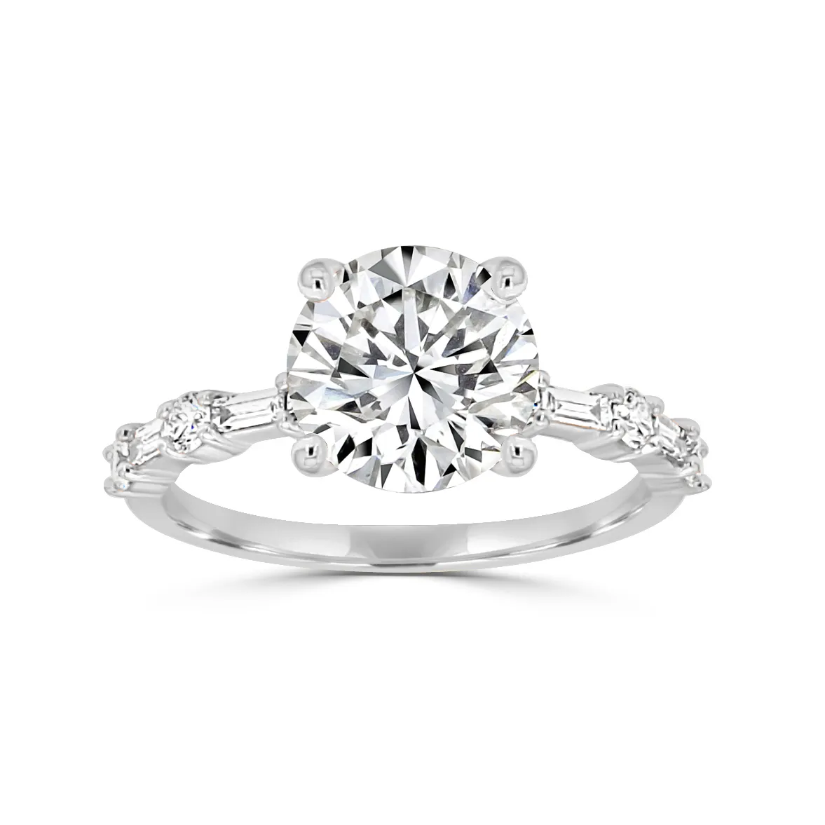 White GoldArt Deco Inspired Engagement Ring