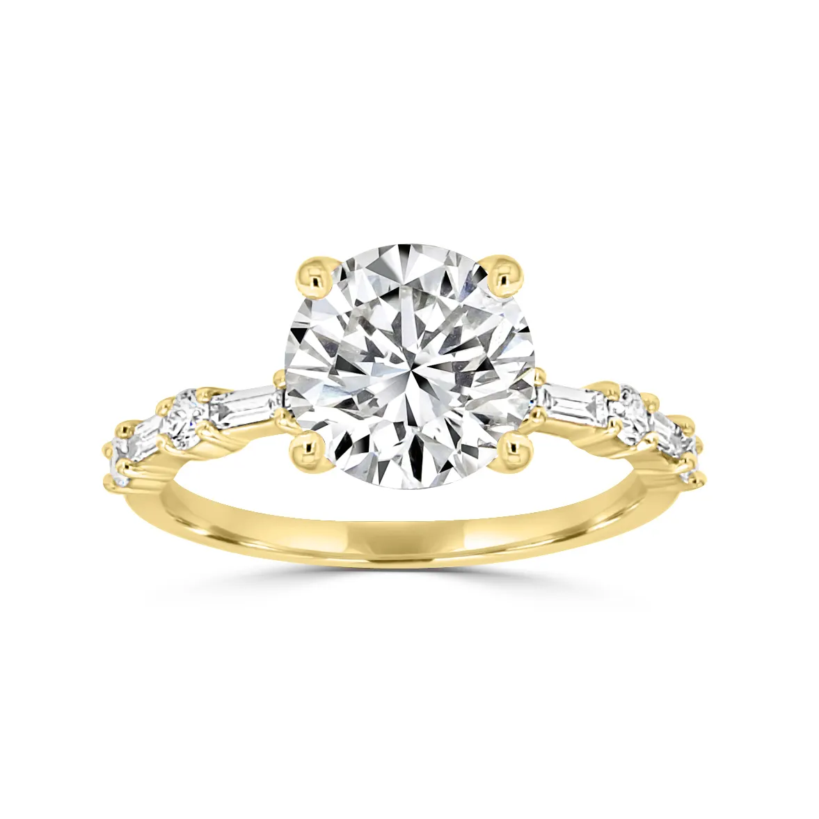 Yellow Gold Art Deco Inspired Engagement Ring