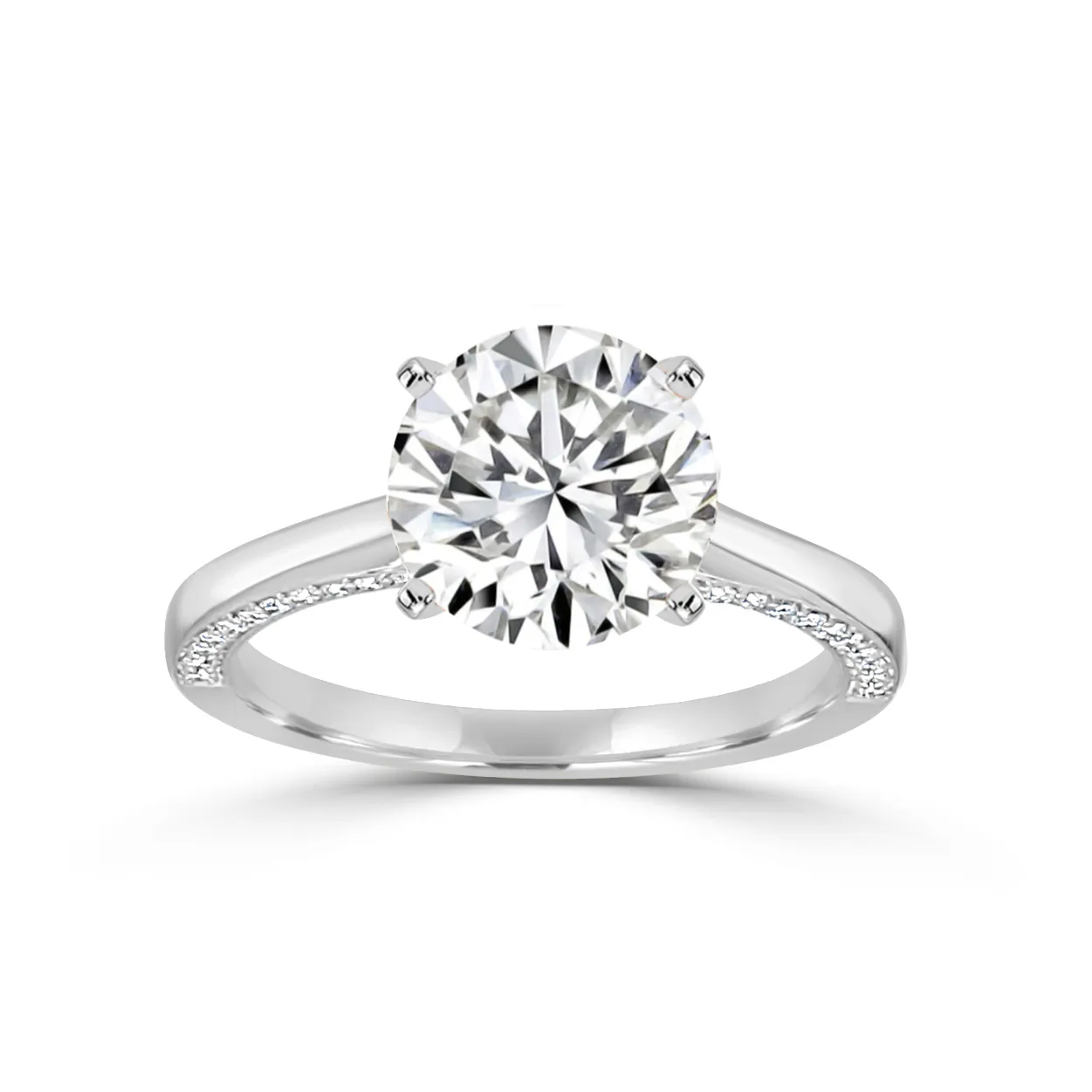 White GoldDiamond Accent Solitaire Ring