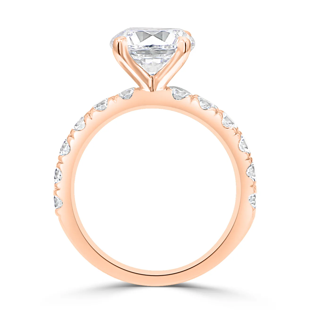 Rose Gold Halfway Round Diamond Engagement Ring jewelry store near me