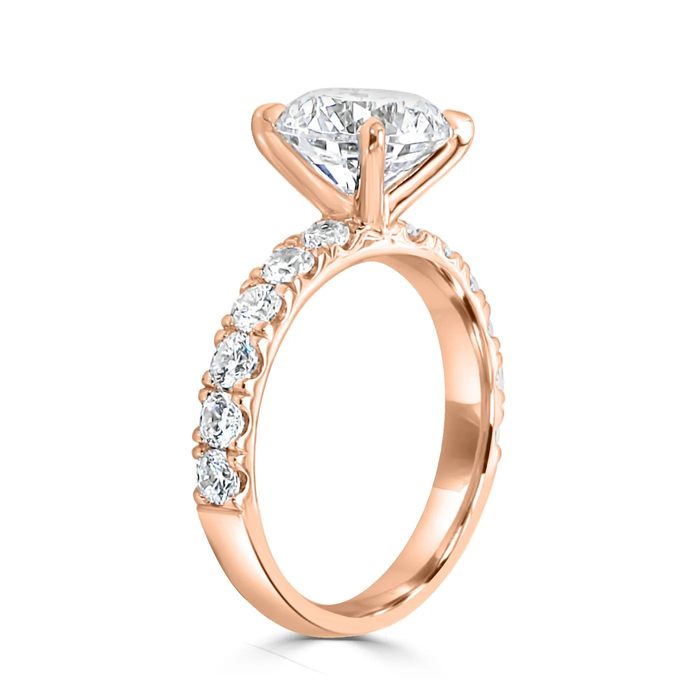 Rose Gold Halfway Round Diamond Engagement Ring jewelry Wabash avenue