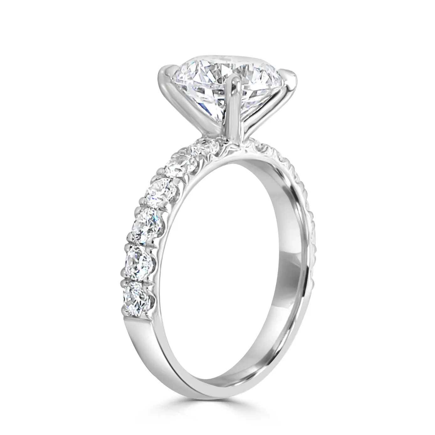 White GoldHalfway Round Diamond Engagement Ring jewelry Wabash avenue