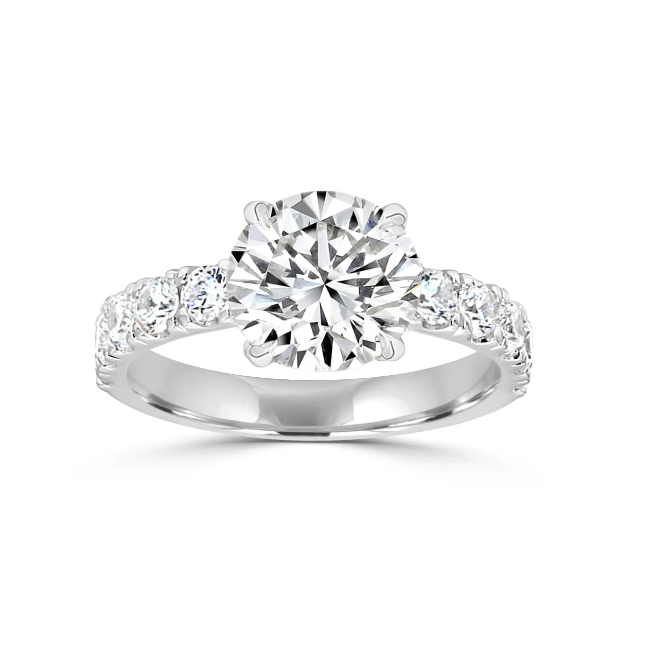 White GoldHalfway Round Diamond Engagement Ring