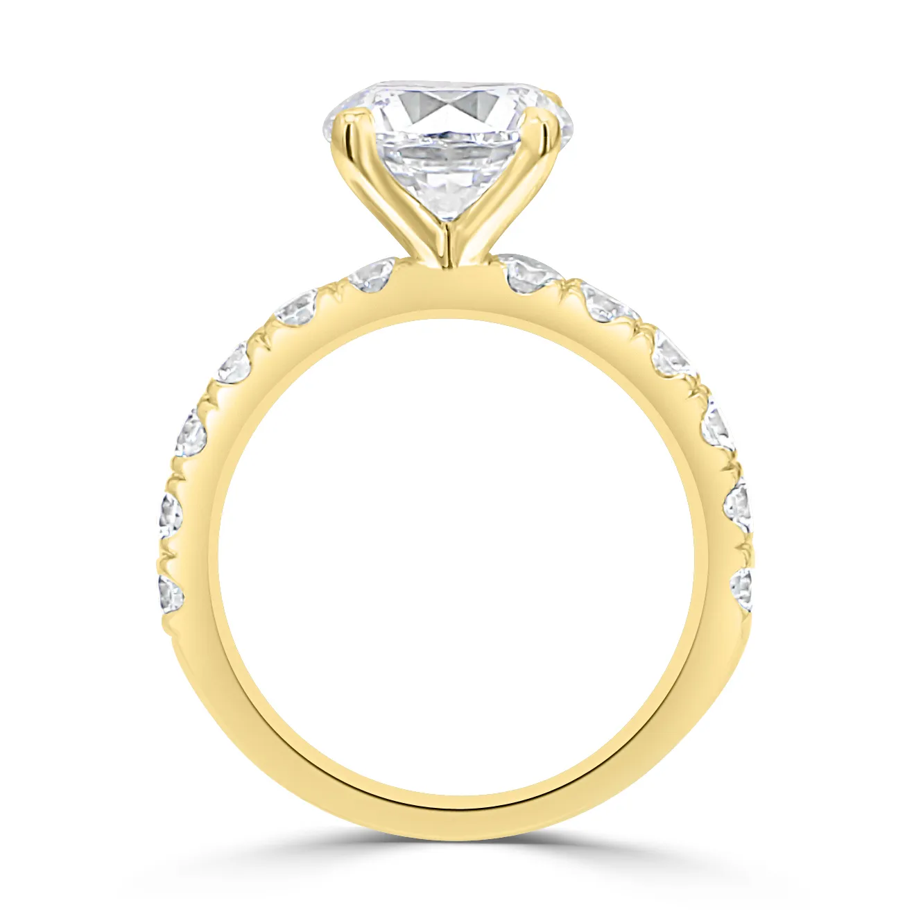 Yellow Gold Halfway Round Diamond Engagement Ring jewelry store near me