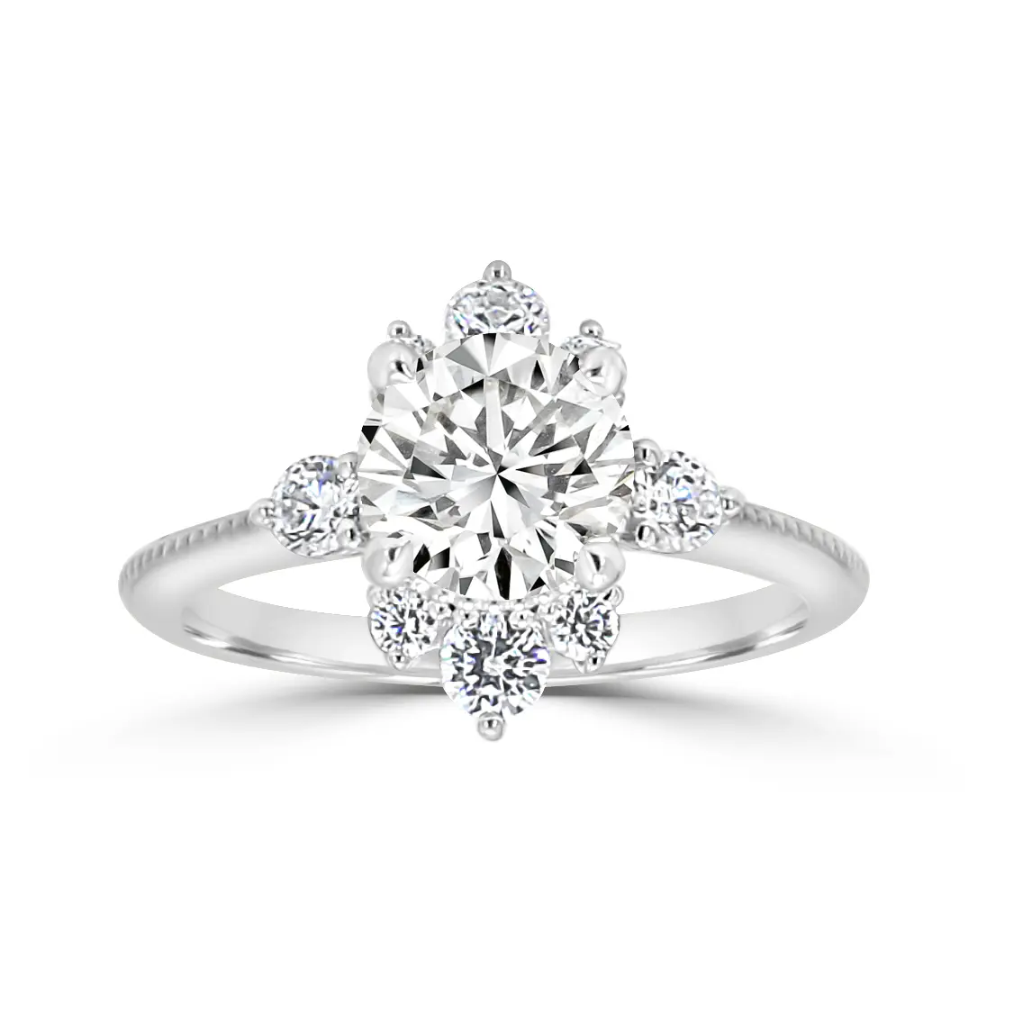 White GoldTwo Tone Halo Ring