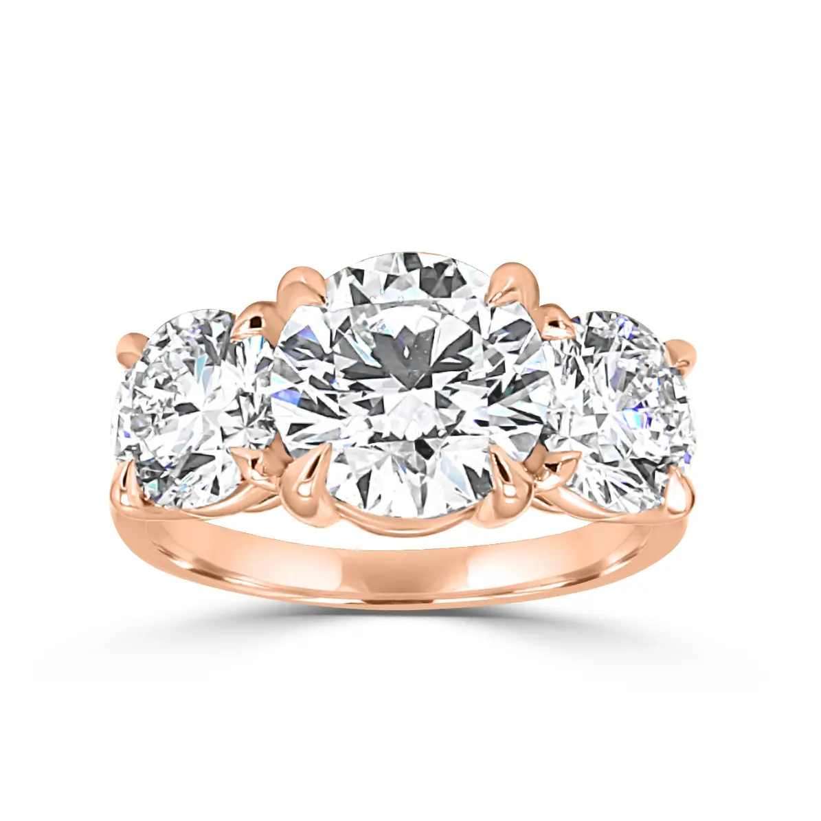 Rose Gold Timeless Triad Diamond Ring