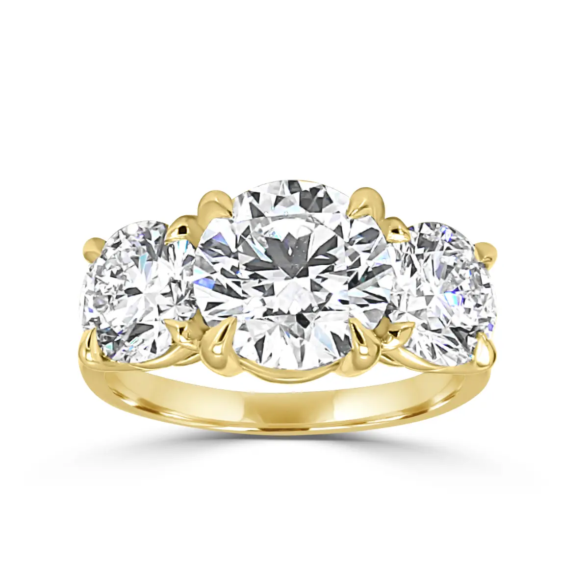 Yellow Gold Timeless Triad Diamond Ring