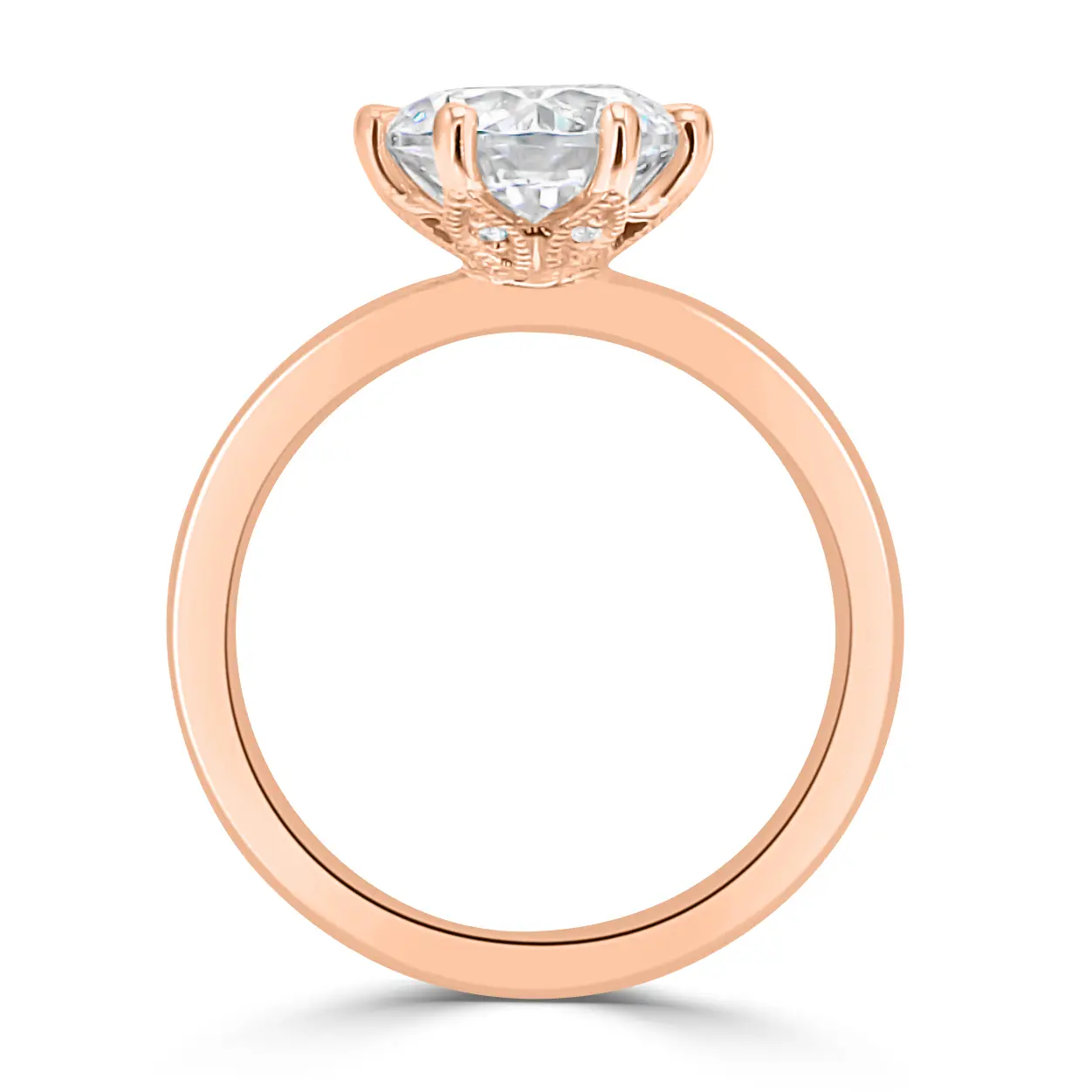 Rose Gold Floral Accent Solitaire Ring jewelry store near me