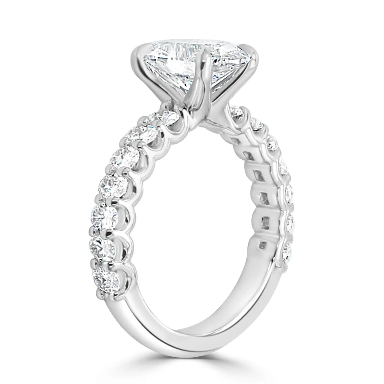 White GoldOval Shaped Shank Engagement Ring jewelry Wabash avenue