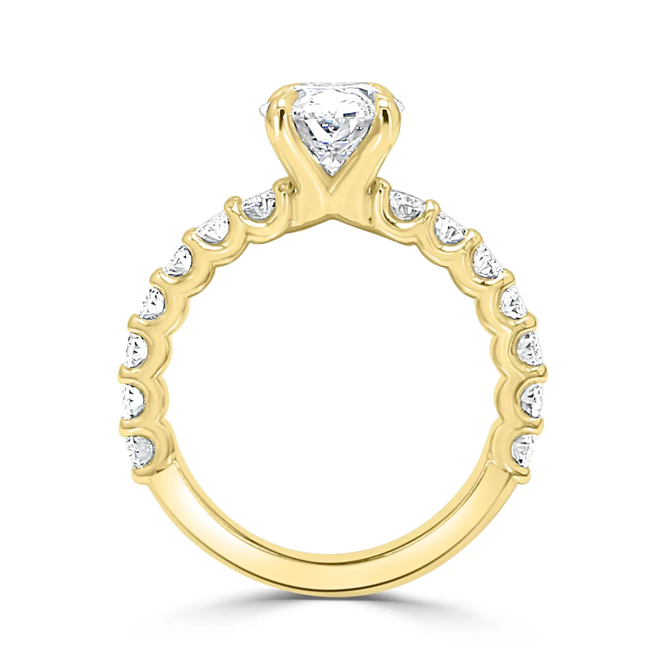 Yellow Gold Oval Shaped Shank Engagement Ring jewelry store near me