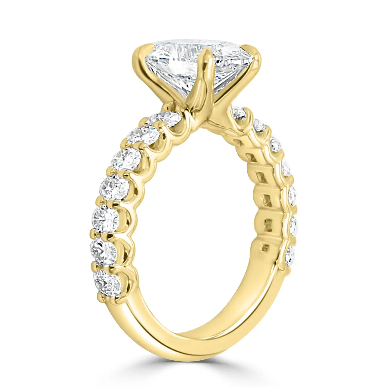 Yellow Gold Oval Shaped Shank Engagement Ring jewelry Wabash avenue