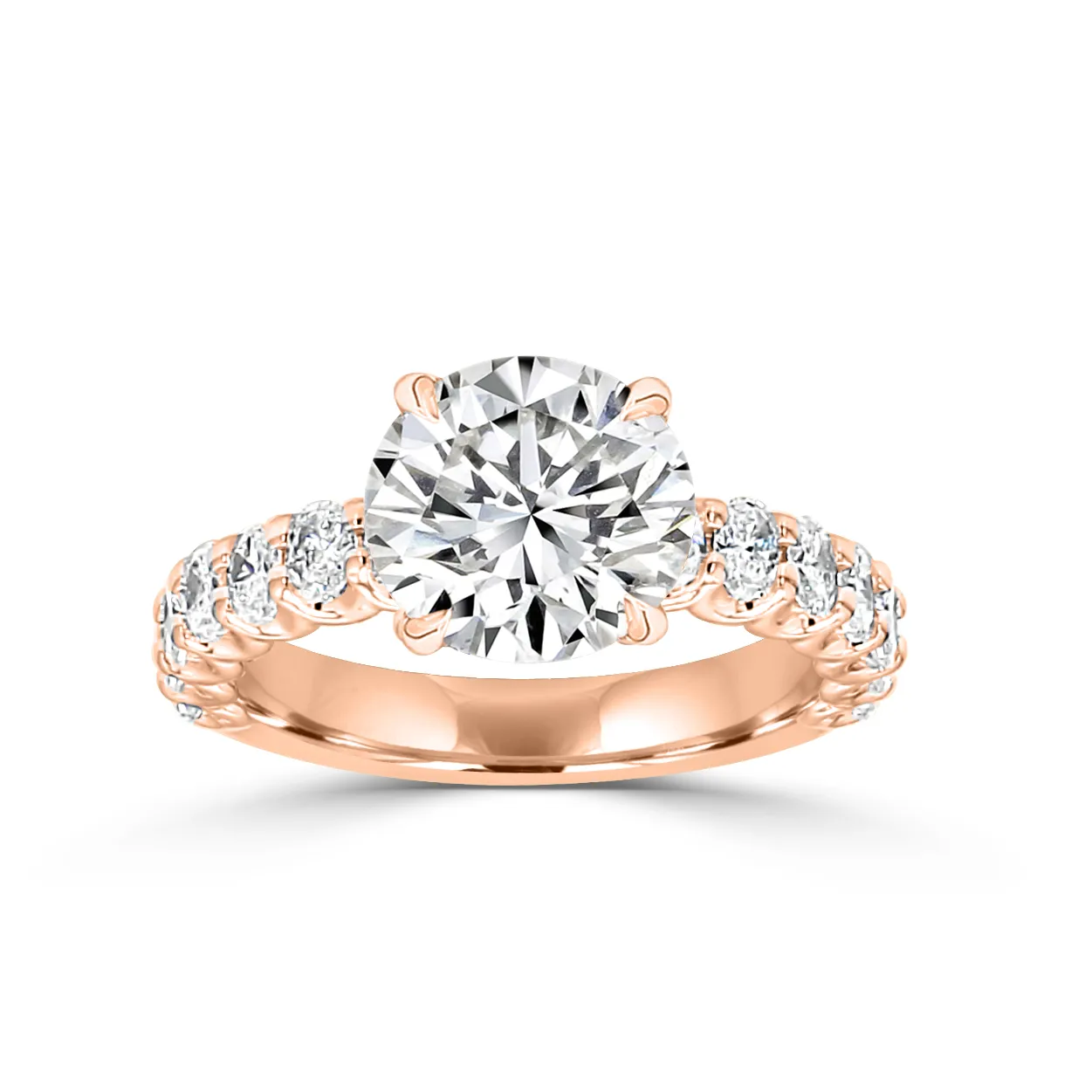 Rose Gold Oval Shaped Shank Engagement Ring