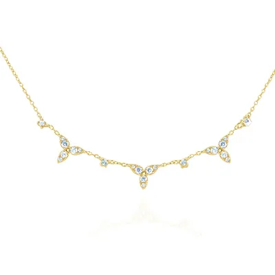 Yellow Gold Diamond Necklace for Gift