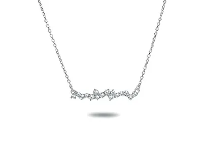 Platinum Anniversary Gift Unique Diamond Bar Necklace