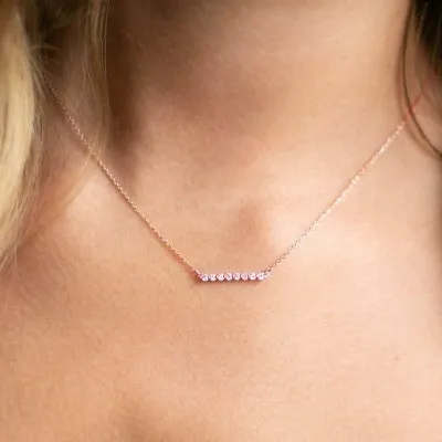 Rose Gold Lab Grown Diamond Bar Necklace for Women jewelry windy city