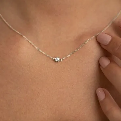 White Gold Customizable Lab Diamond Necklace for Anniversary Gift jewelry store near me