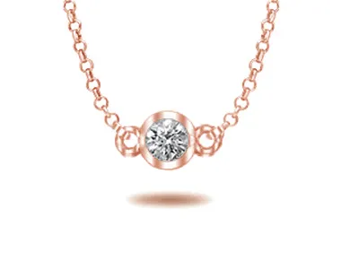 Rose Gold Customizable Lab Diamond Necklace for Anniversary Gift