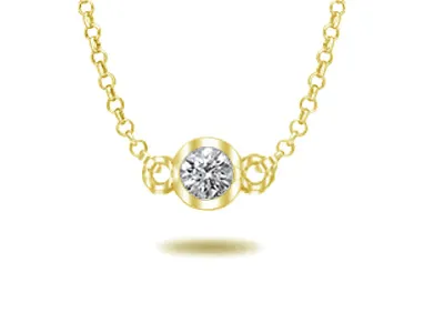 Yellow Gold Customizable Lab Diamond Necklace for Anniversary Gift