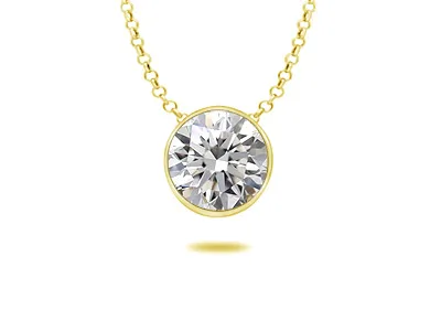Yellow Gold Beautiful Solitaire Necklace for Women