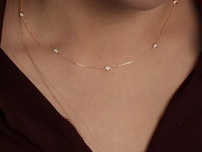 Rose Gold Favorite Gift 5-Station Diamond Necklace jewelry store near me