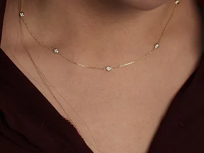 Yellow Gold Favorite Gift 5-Station Diamond Necklace jewelry store near me