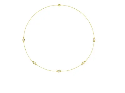 Yellow Gold Favorite Gift 5-Station Diamond Necklace
