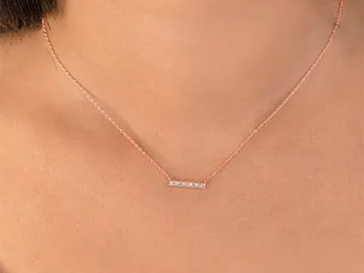 Rose Gold Baguette Bar Necklace for Cocktail jewelry store near me