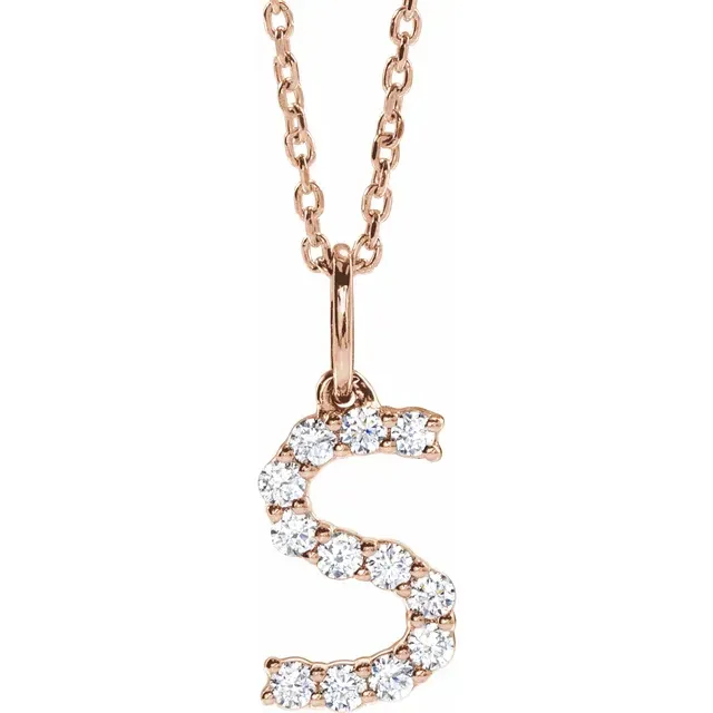 Rose Gold Letter Pendant Necklace for the Ladies from best jeweler