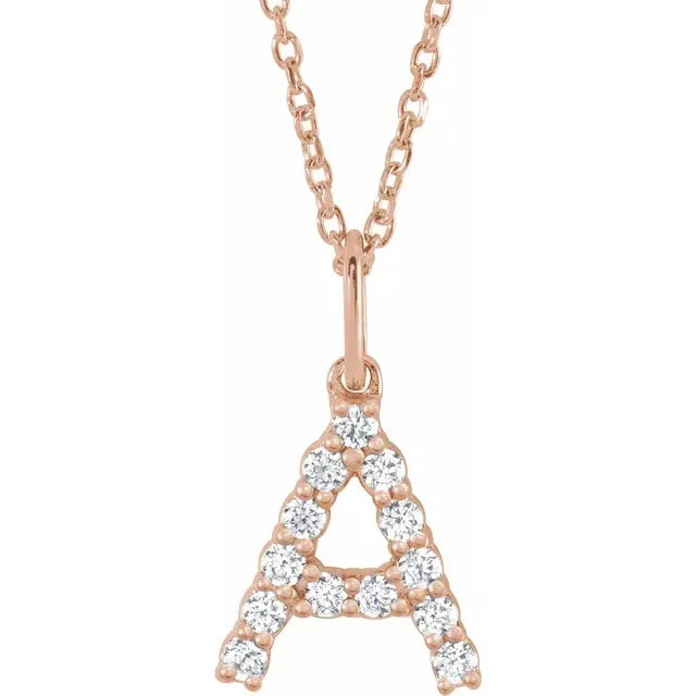 Rose Gold Letter Pendant Necklace for the Ladies