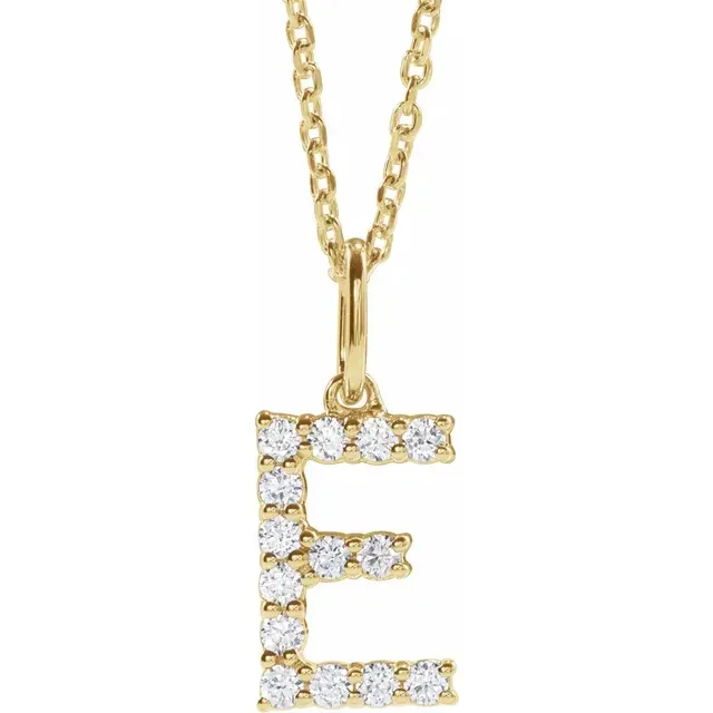 Yellow Gold Letter Pendant Necklace for the Ladies jewelry store near me