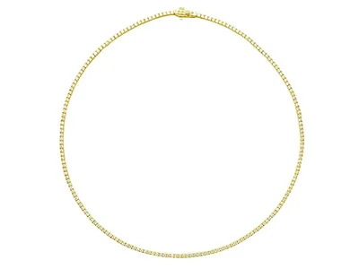 Yellow Gold Tennis Necklace A Perfect Gift on Anniversary