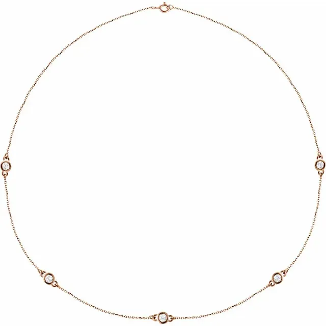 Rose Gold Luxurious Station Necklace as Gift