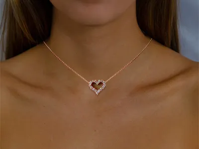 Rose Gold Affordable Heart Necklace jewelry store near me