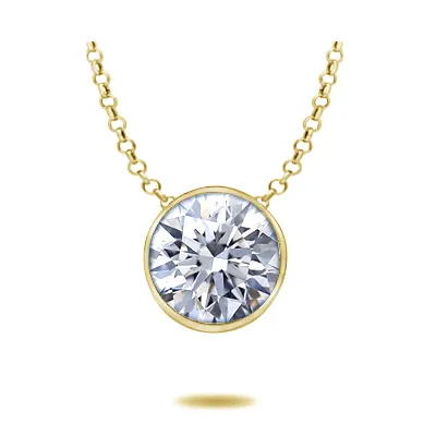 Yellow Gold Diamond Necklace Gift For Mum