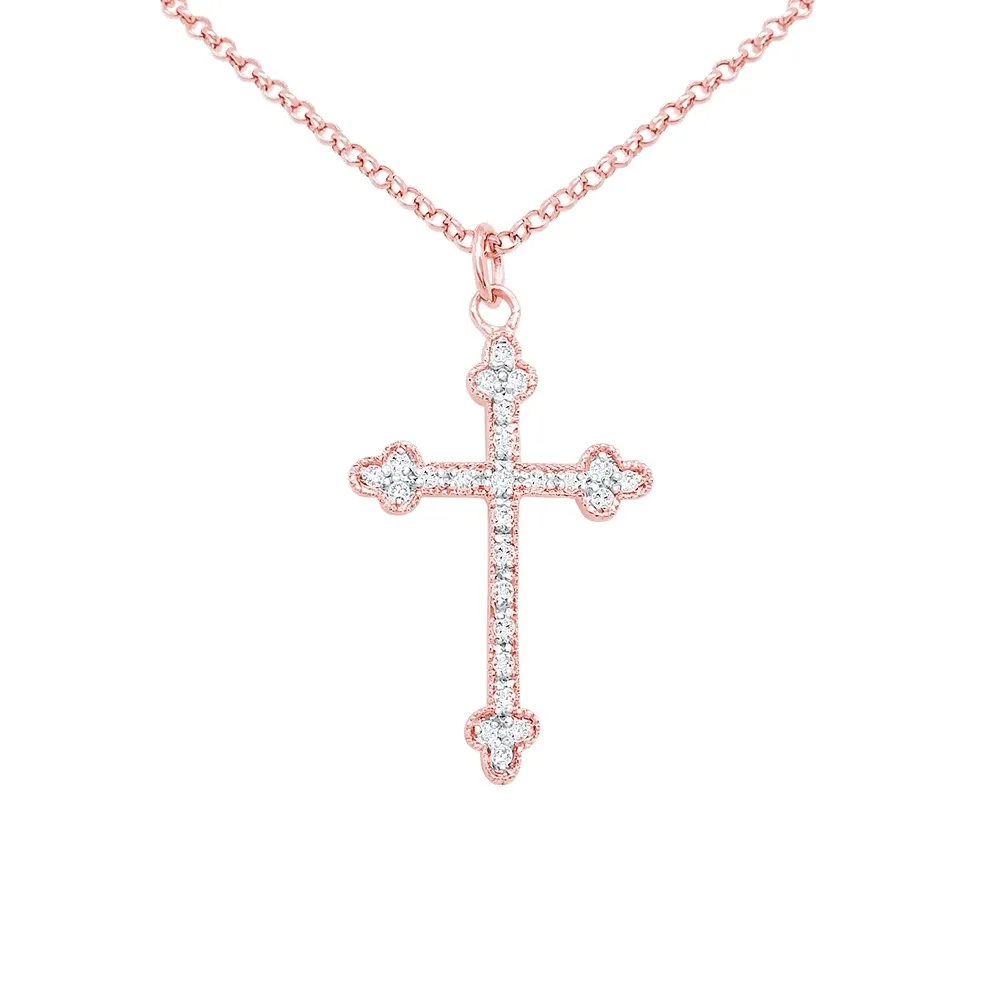 Rose Gold Greek Style Cross Necklace