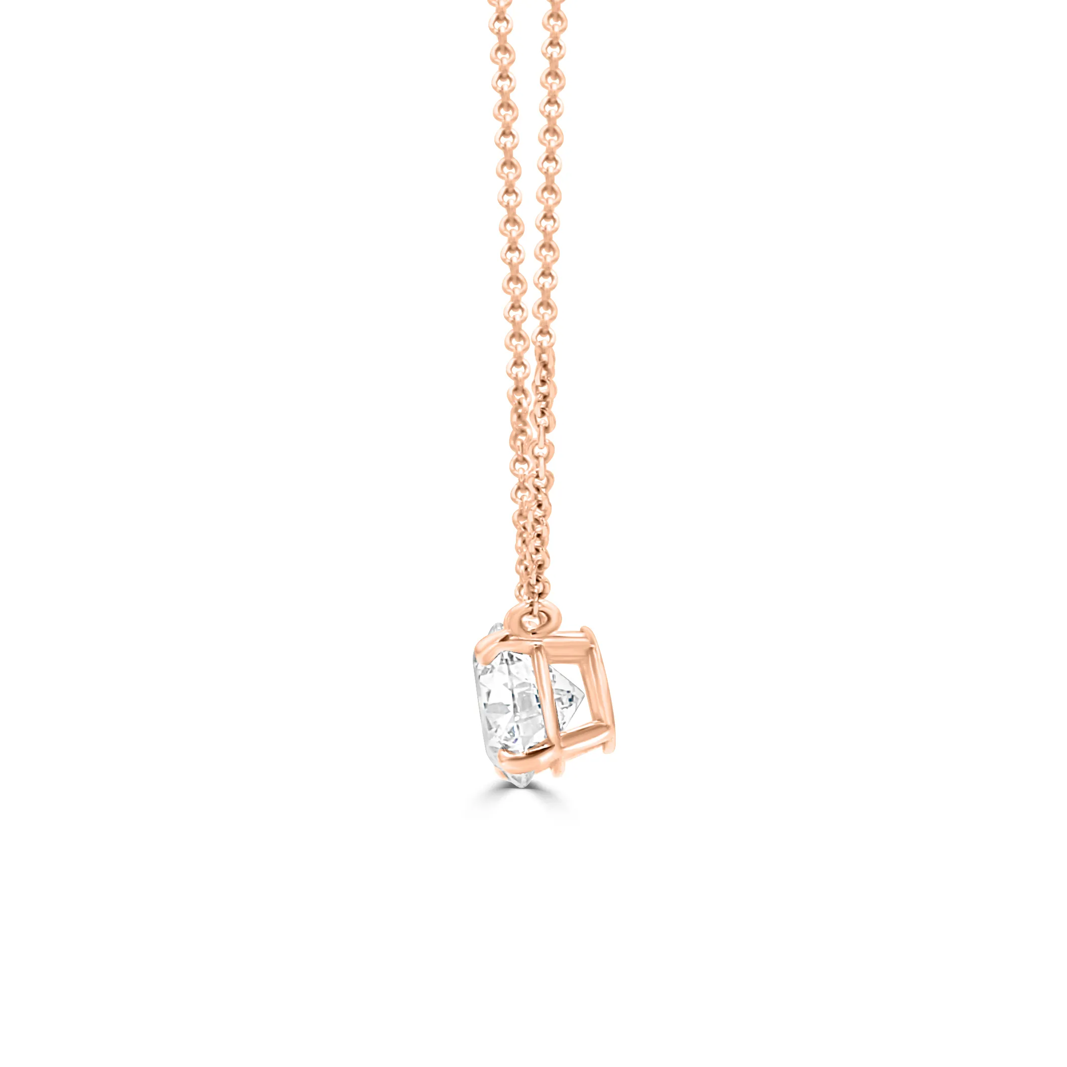 Rose Gold Round Solitaire Pendant Necklace jewelry store near me