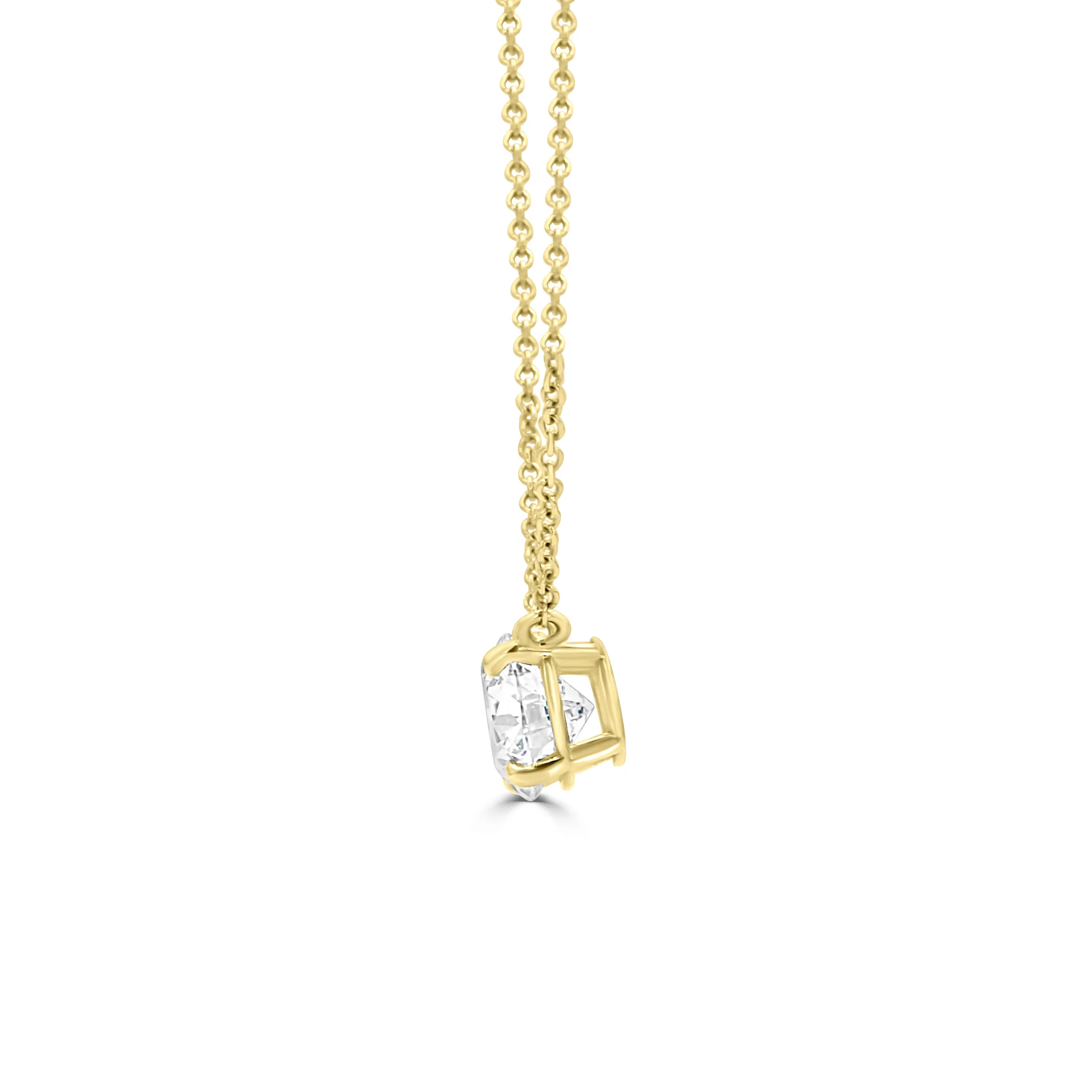 Yellow Gold Round Solitaire Pendant Necklace jewelry store near me