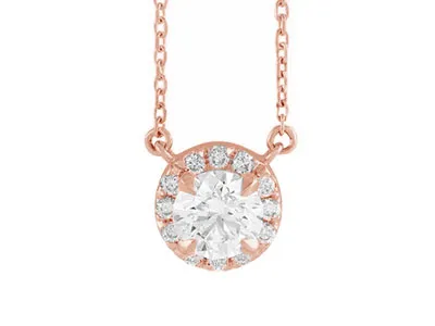 Rose Gold Diamond Necklace Gift For Girl