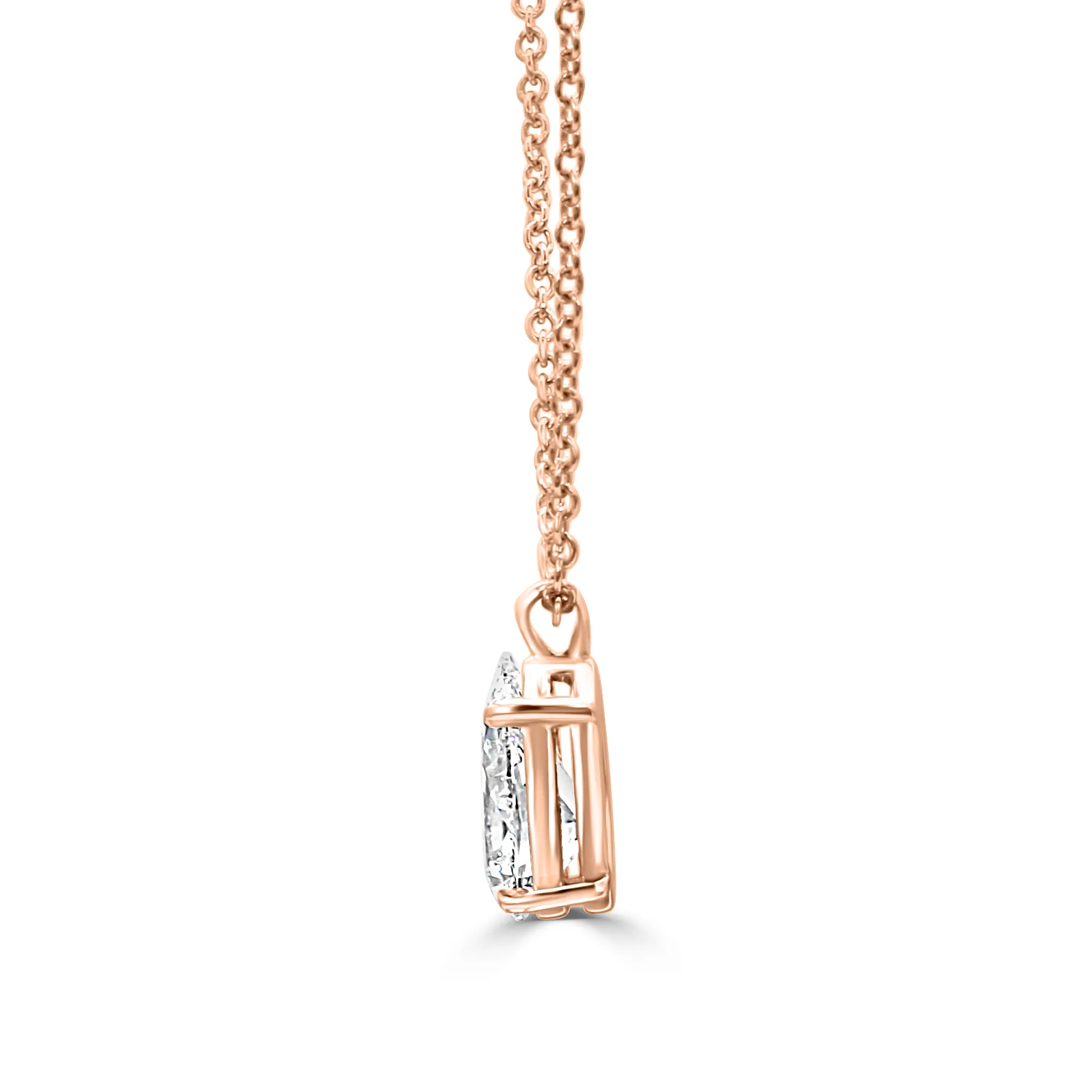 Rose Gold Pear Solitaire Pendant Necklace jewelry store near me