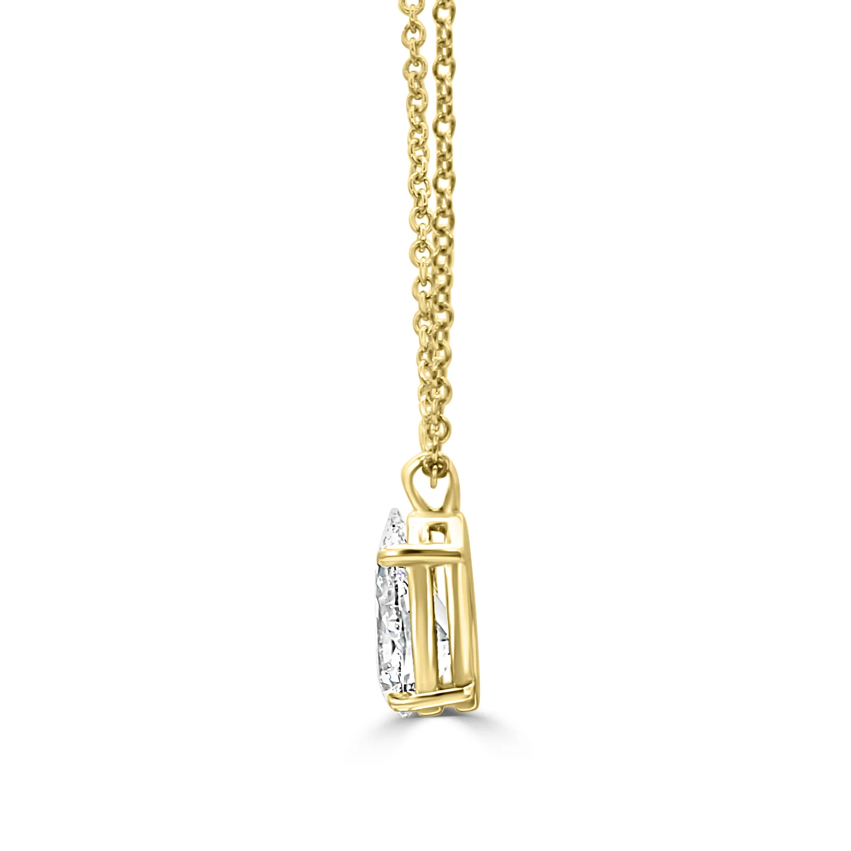 Yellow Gold Pear Solitaire Pendant Necklace jewelry store near me