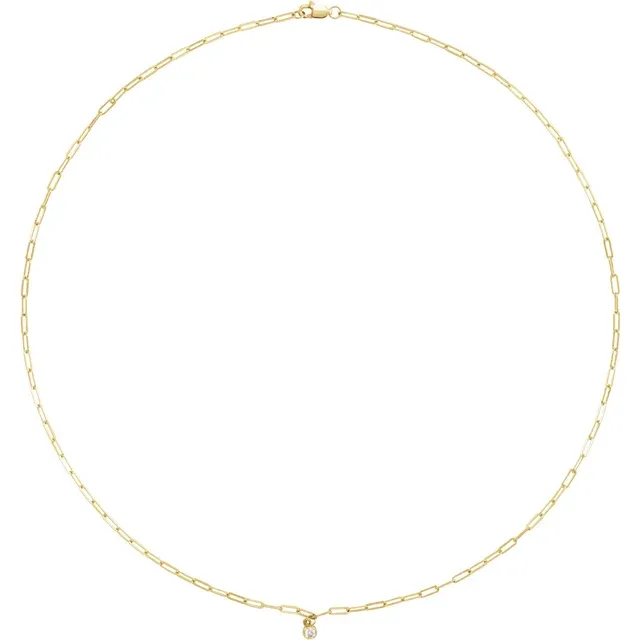 Yellow Gold Round Bezel Set Necklace jewelry Wabash avenue