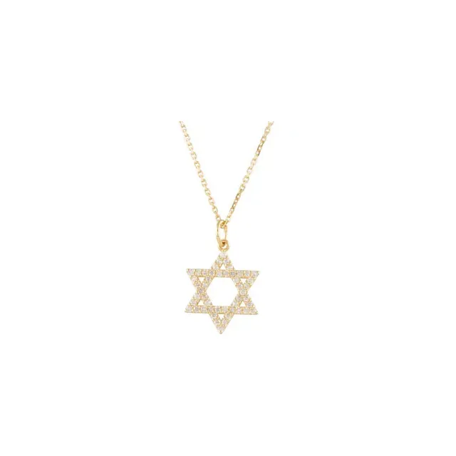Yellow Gold Diamond Star of David Pendant