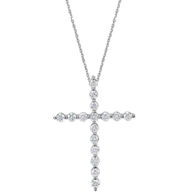 White GoldDiamond Cross Pendant