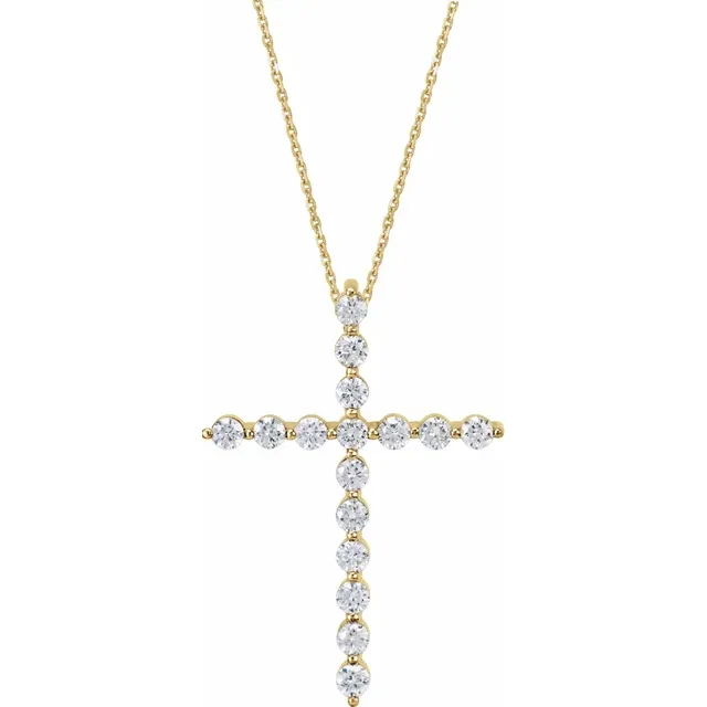 Yellow Gold Diamond Cross Pendant