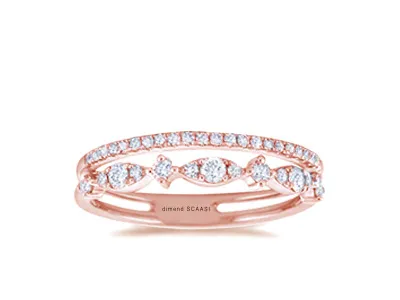 Rose Gold Diamond Wedding Band with Matching Jewelry For Women