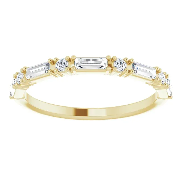 Yellow Gold Baguette Cut Diamond Wedding Band