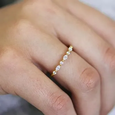 Yellow Gold Stackable Set of Gold Bands For Women jewelry Wabash avenue