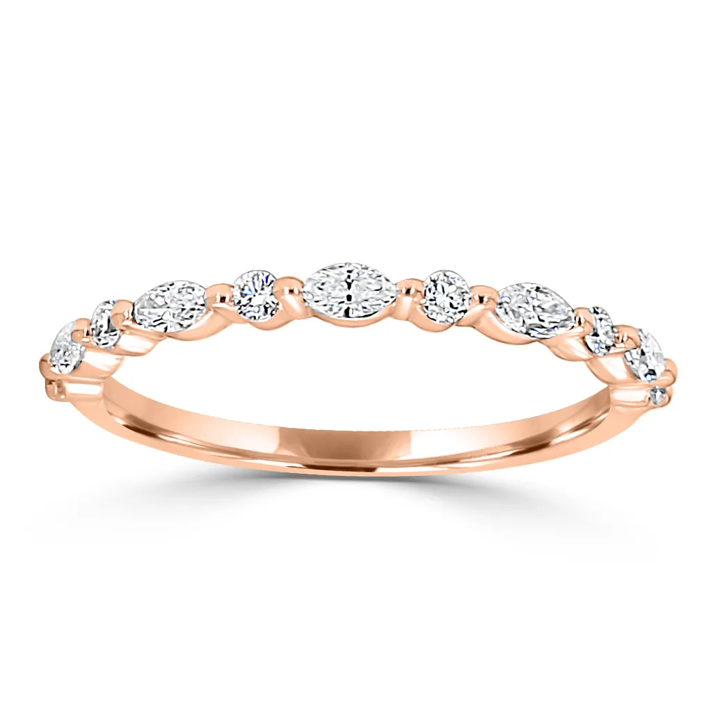 Rose Gold Stackable Set of Gold Bands For Women