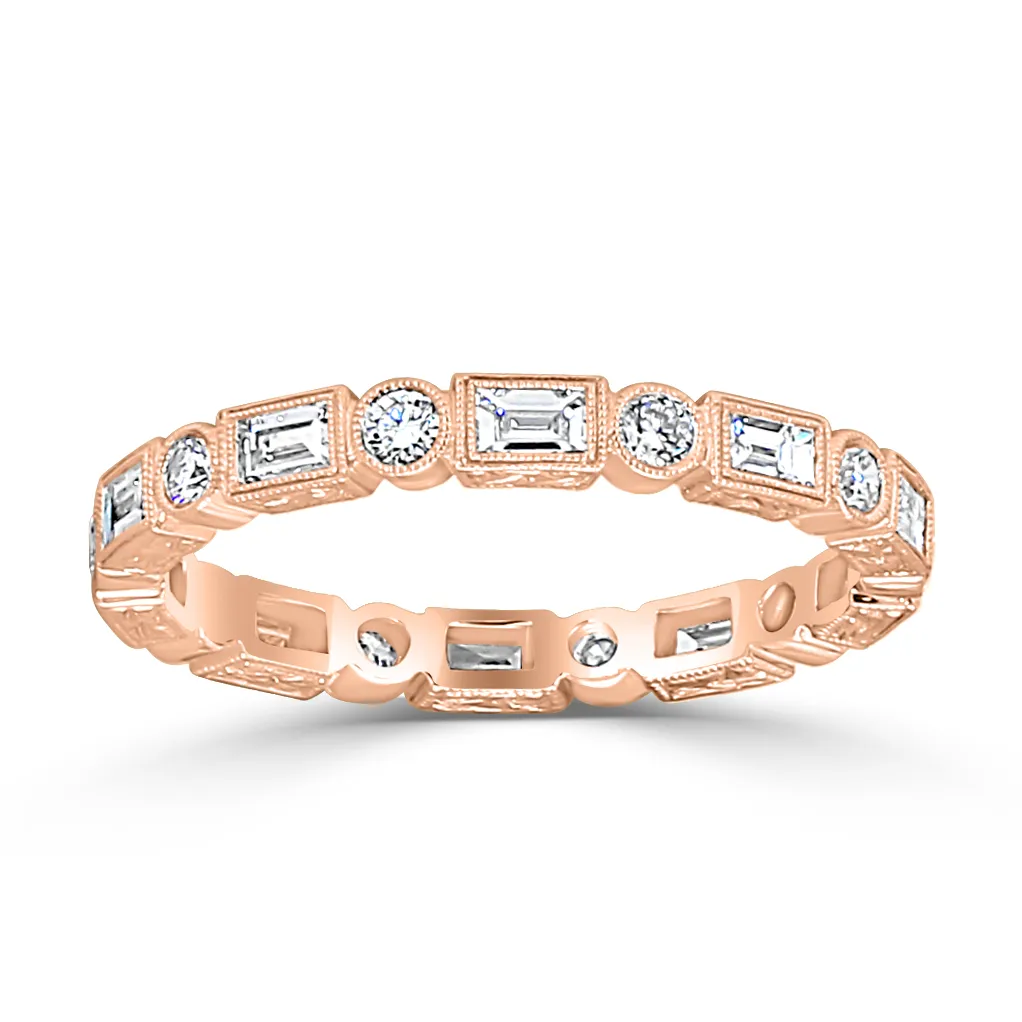 Rose Gold Art Deco Vintage Eternity Ring